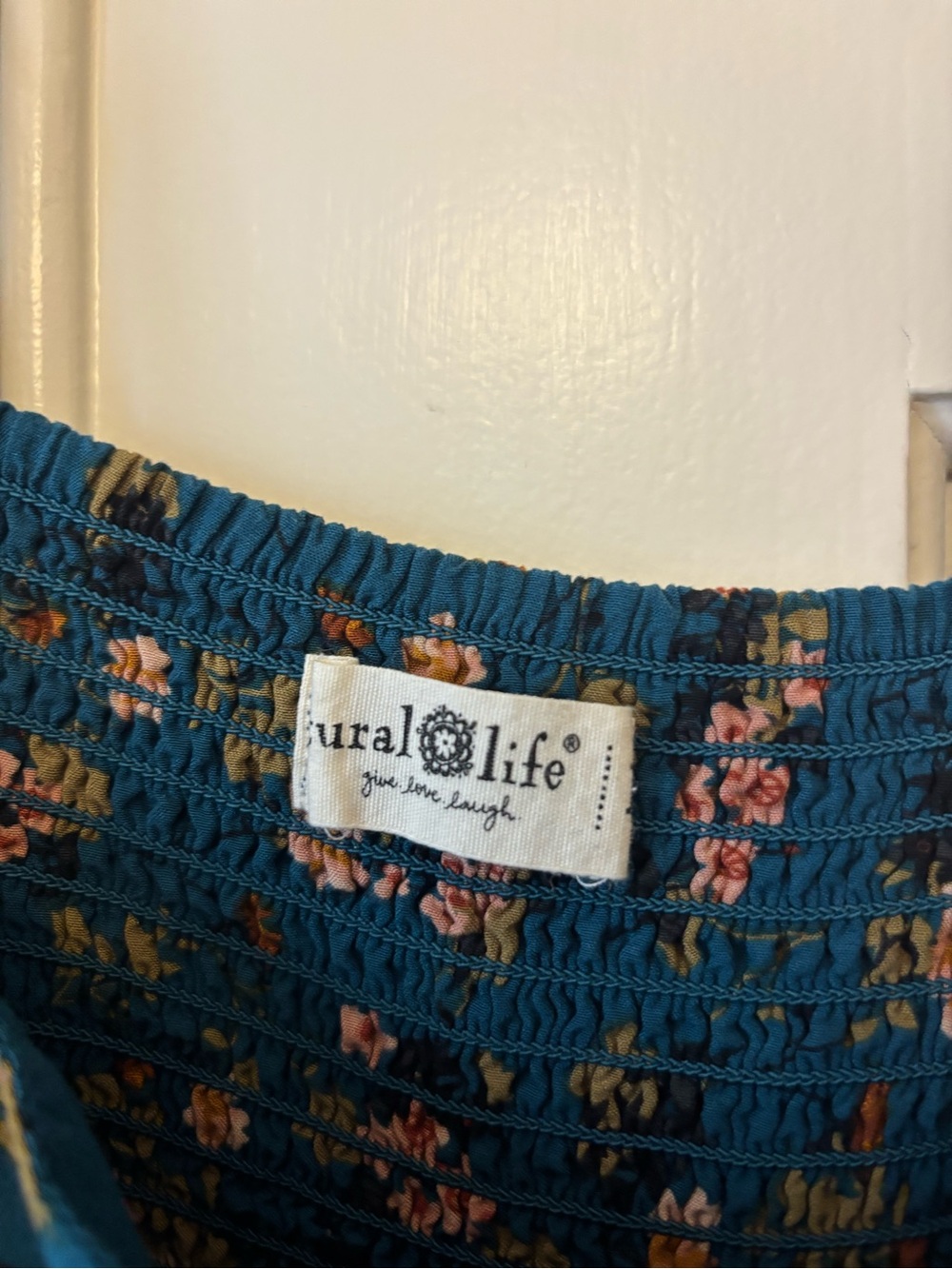 NATURAL LIFE Teal Floral Maxi Dress with Pink & Yellow Blossoms - Picture 4 of 4